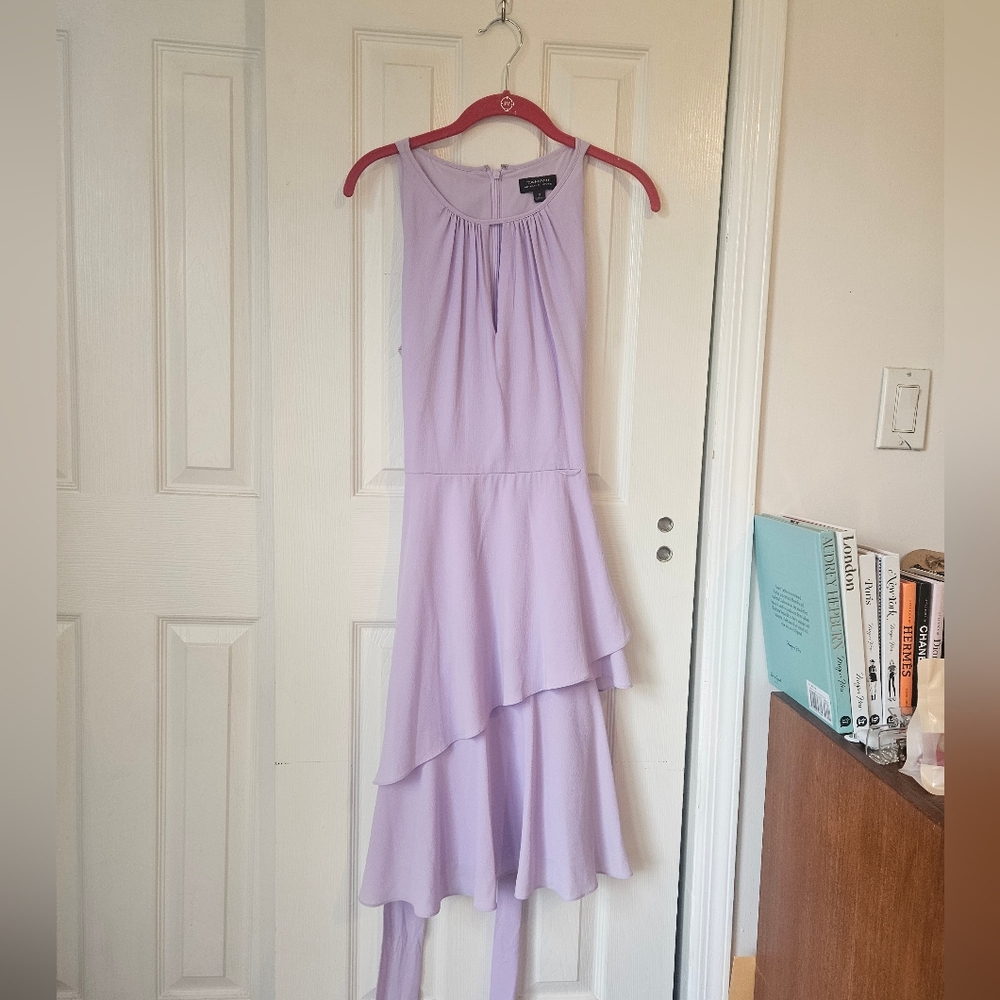 Tahari ASL Lilac Asymmetrical Dress